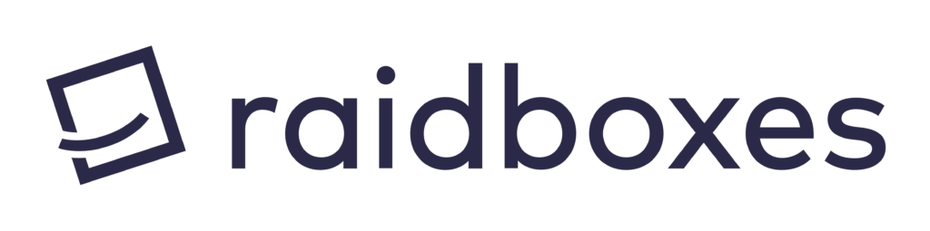 Raidboxes Logo, Webhosting-Firma, dunkler Hintergrund