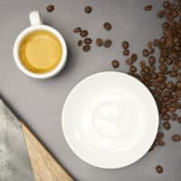 Coffeeness Espressotasse von oben mit Untertasse