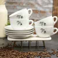 Coffeeness grosse Cappuccino Tasse 4er-Set gestapelt