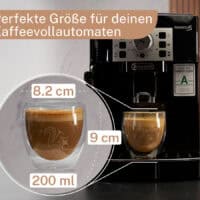 Doppelwandige Cappuccino Glaeser Groesse und Abmessungen