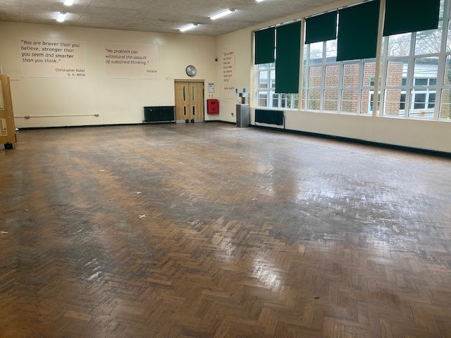 School Hall Floor Renovation | before floor renovation