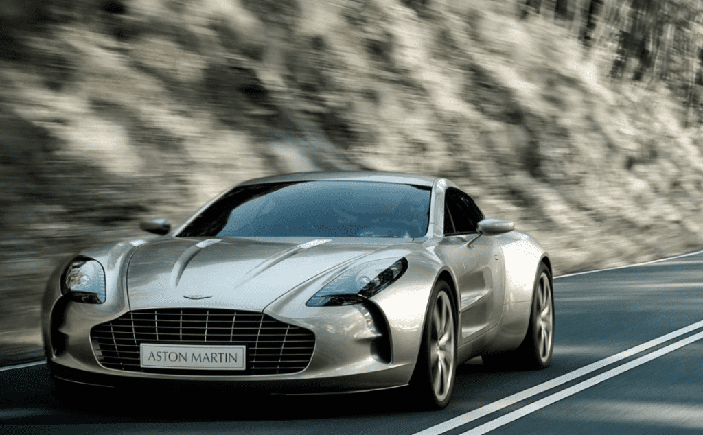 silver Aston Martin One-77