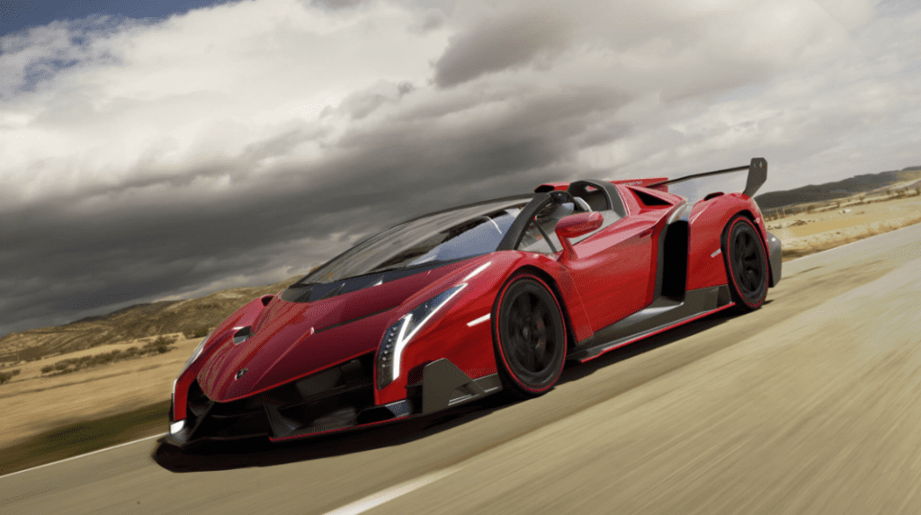 red Lamborghini Veneno Roadster