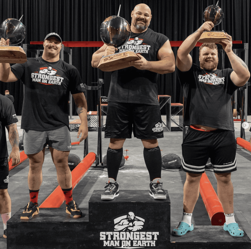 Brian Shaw net worth: Shaw on top of podium at Shaw Classic