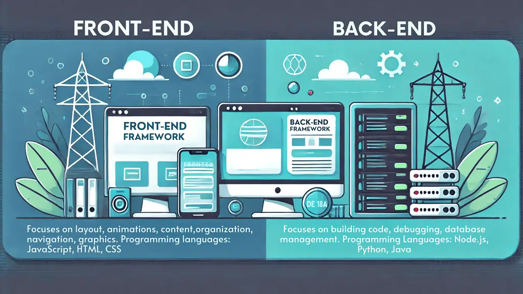 image Diagram illustrating the relationship between frontend and backend frameworks