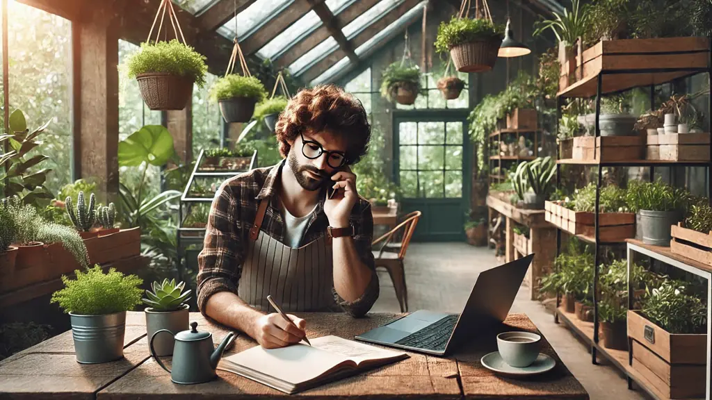 image of a small business owner analyzing a digital marketing dashboard at the top of the article.