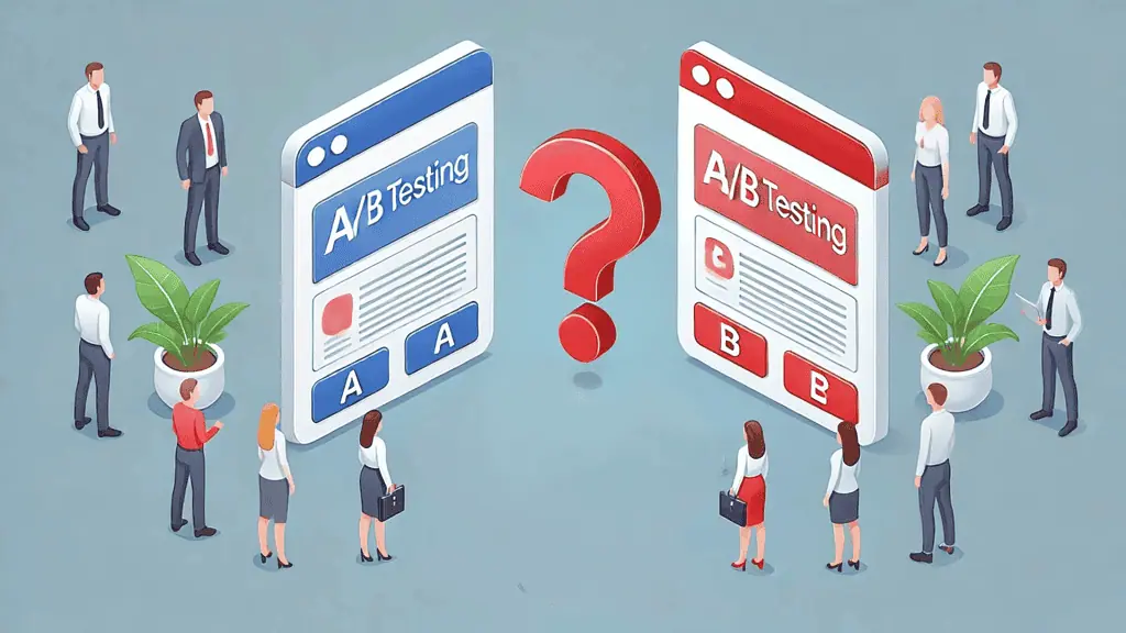 image showing a side-by-side comparison of A/B testing results for different CTAs or landing pages.