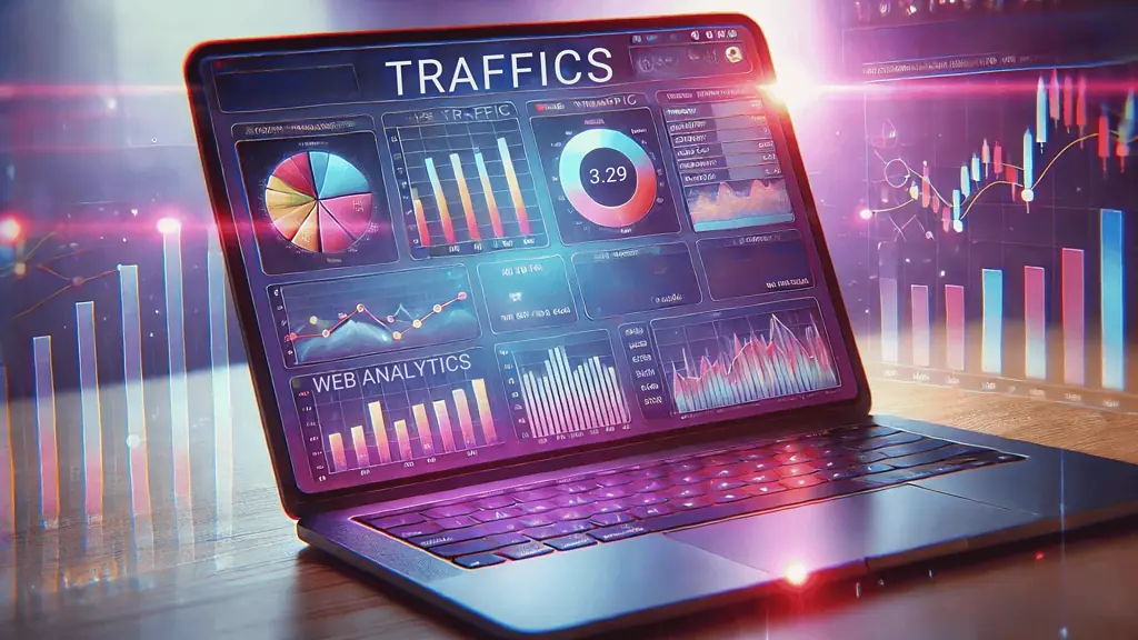 image Graphic showing a spike in website traffic after a piece of content is shared on multiple social media platforms, illustrating the impact of social media on SEO."