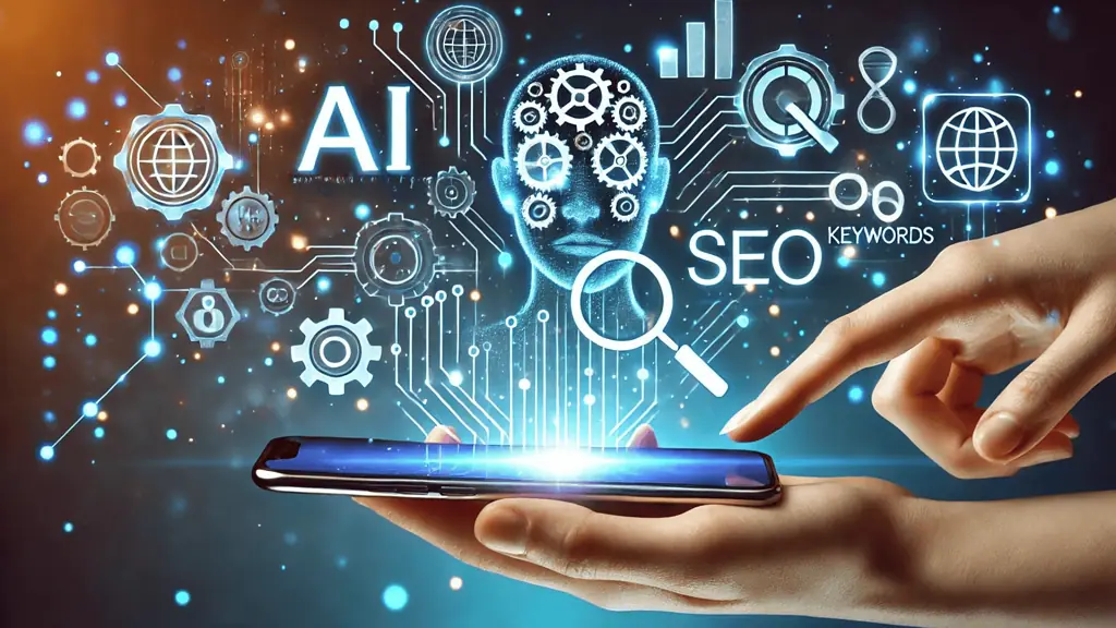 image depicting a neural network or AI concept here, illustrating the connection between AI and SEO