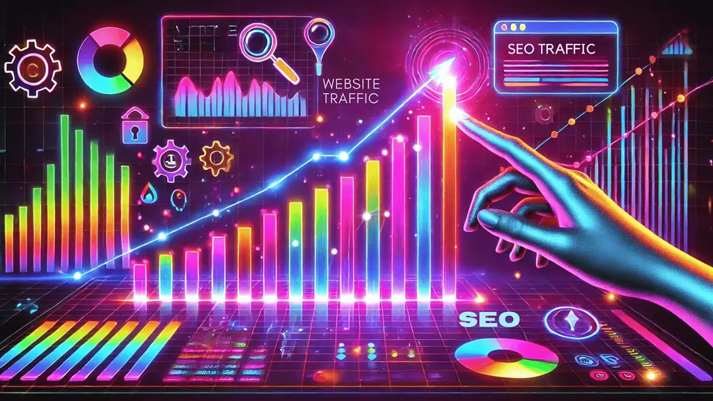 image of graph showing increased website traffic due to effective SEO practices
