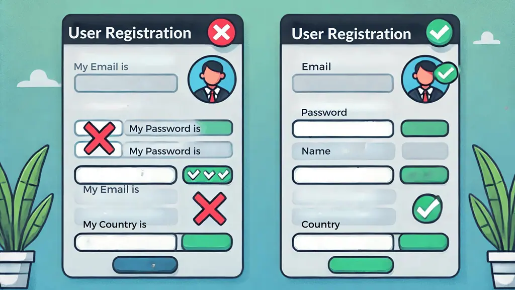 image showing a simplified, multi-step form could be effective