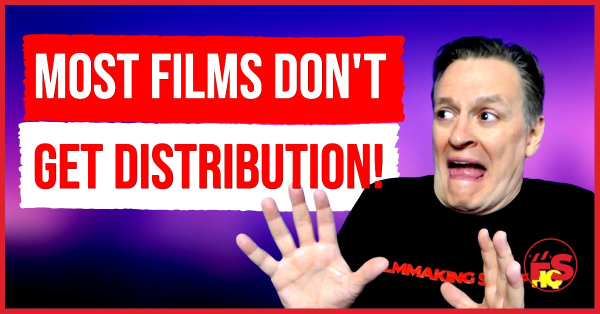 Man reacting to film distribution warning text