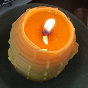 Photo of a beeswax candle