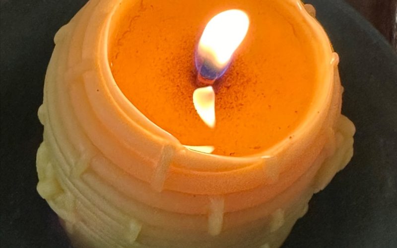 Photo of a beeswax candle