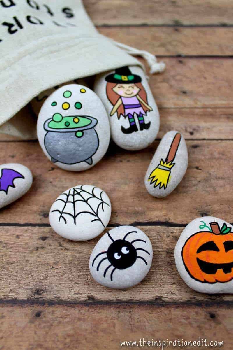 Halloween rock painting ideas.