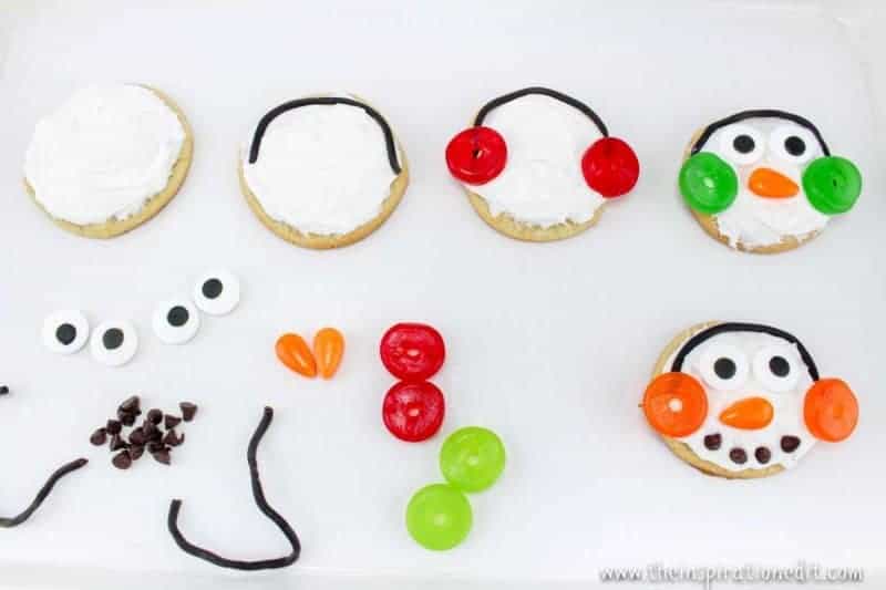 making snowman cookies christmas party food idea