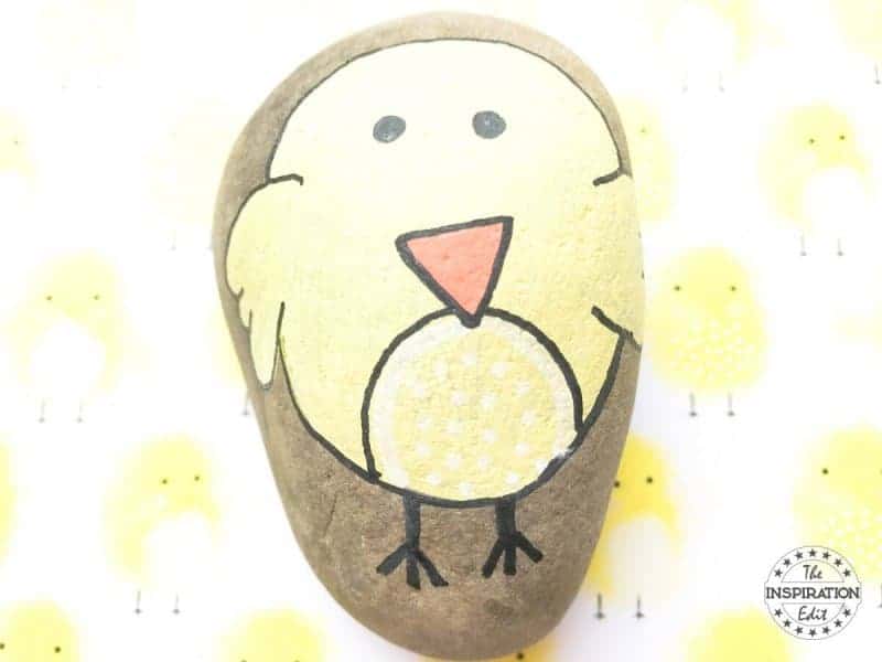 easter chick stone art