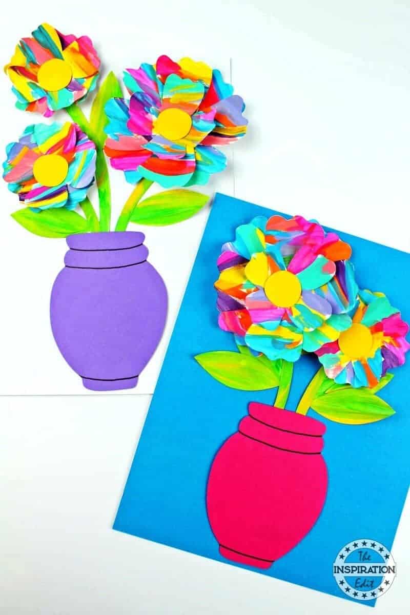 Painted Flower Art And Craft For Preschool
