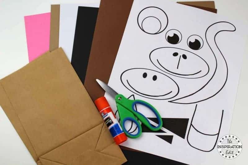 Paper Bag Zebra Puppet Craft Idea supplies needed 