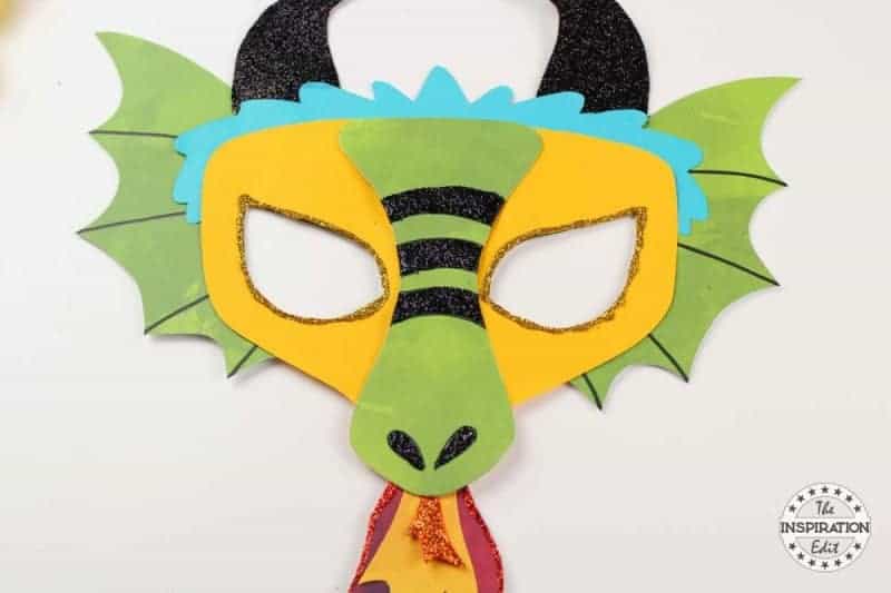 fun free template for dragon mask craft