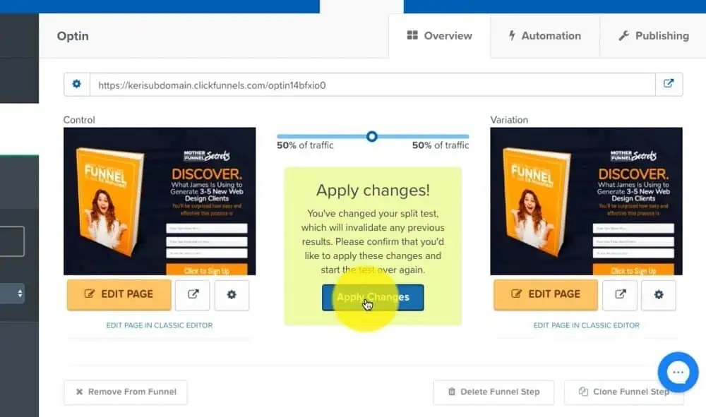 Clickfunnels Analytics and split tests