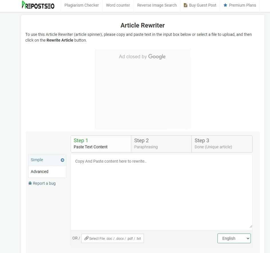 Prepost SEO Article Rewriter