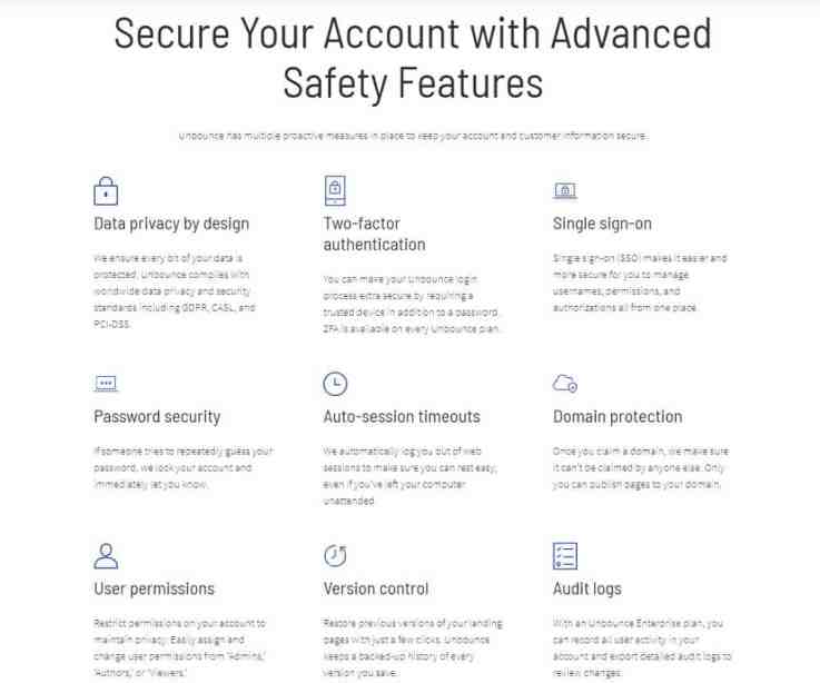unbounce security features