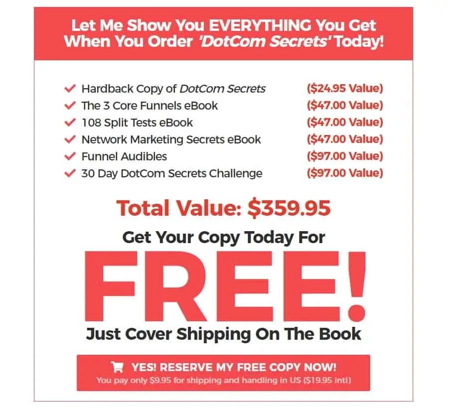 DotCom Secrets everything you get