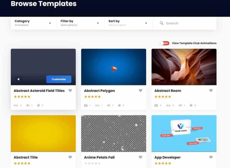 Viddyoze Template Club Animations