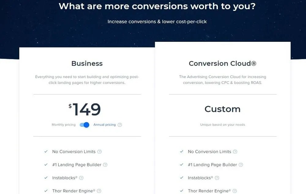 How much does Instapage cost