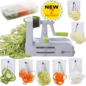 Brieftons 7-Blade Spiralizer- Strongest-and-Heaviest Duty Vegetable Spiral Slicer
