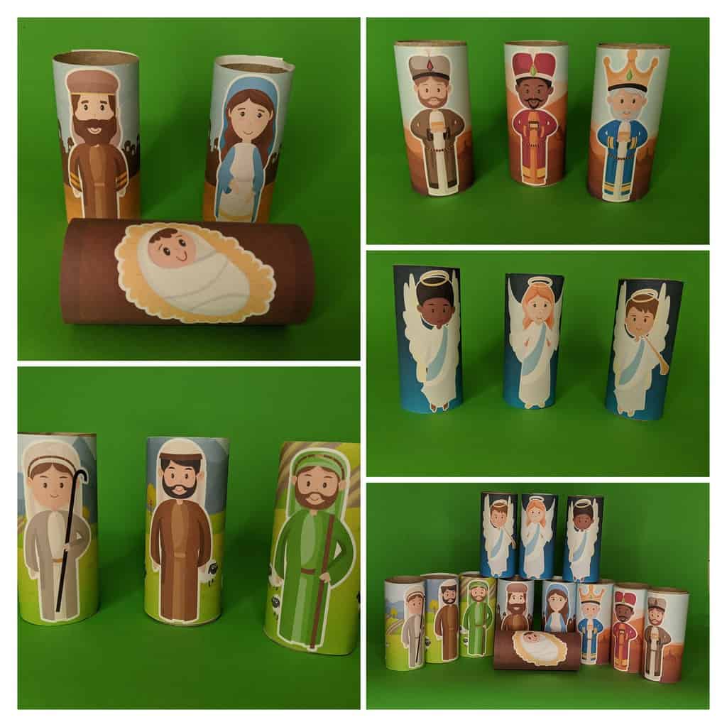 Cardboard Tube Christmas Characters