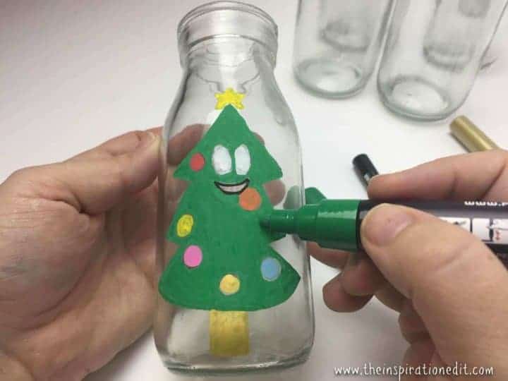 Christmas Tree Milk Bottle Craft · The Inspiration Edit