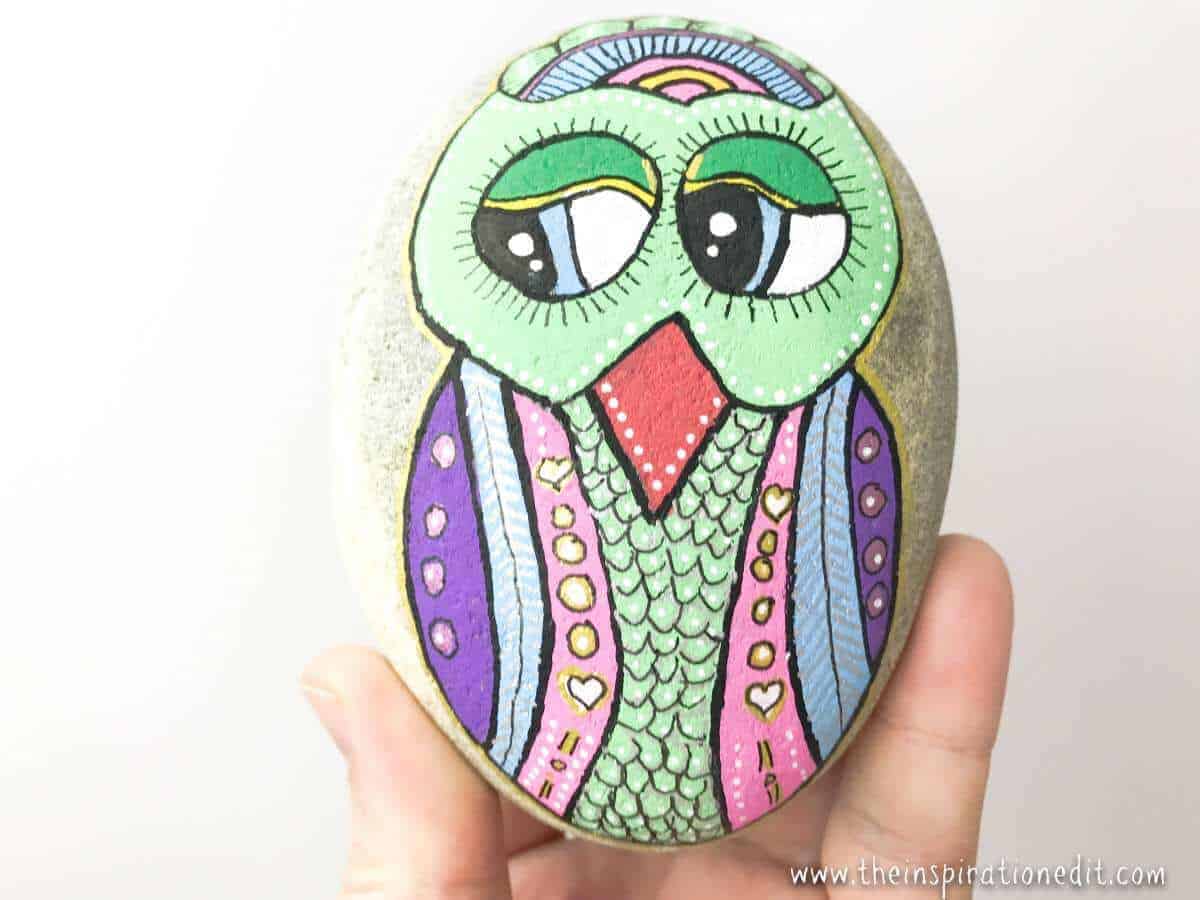Owl Rock Painting