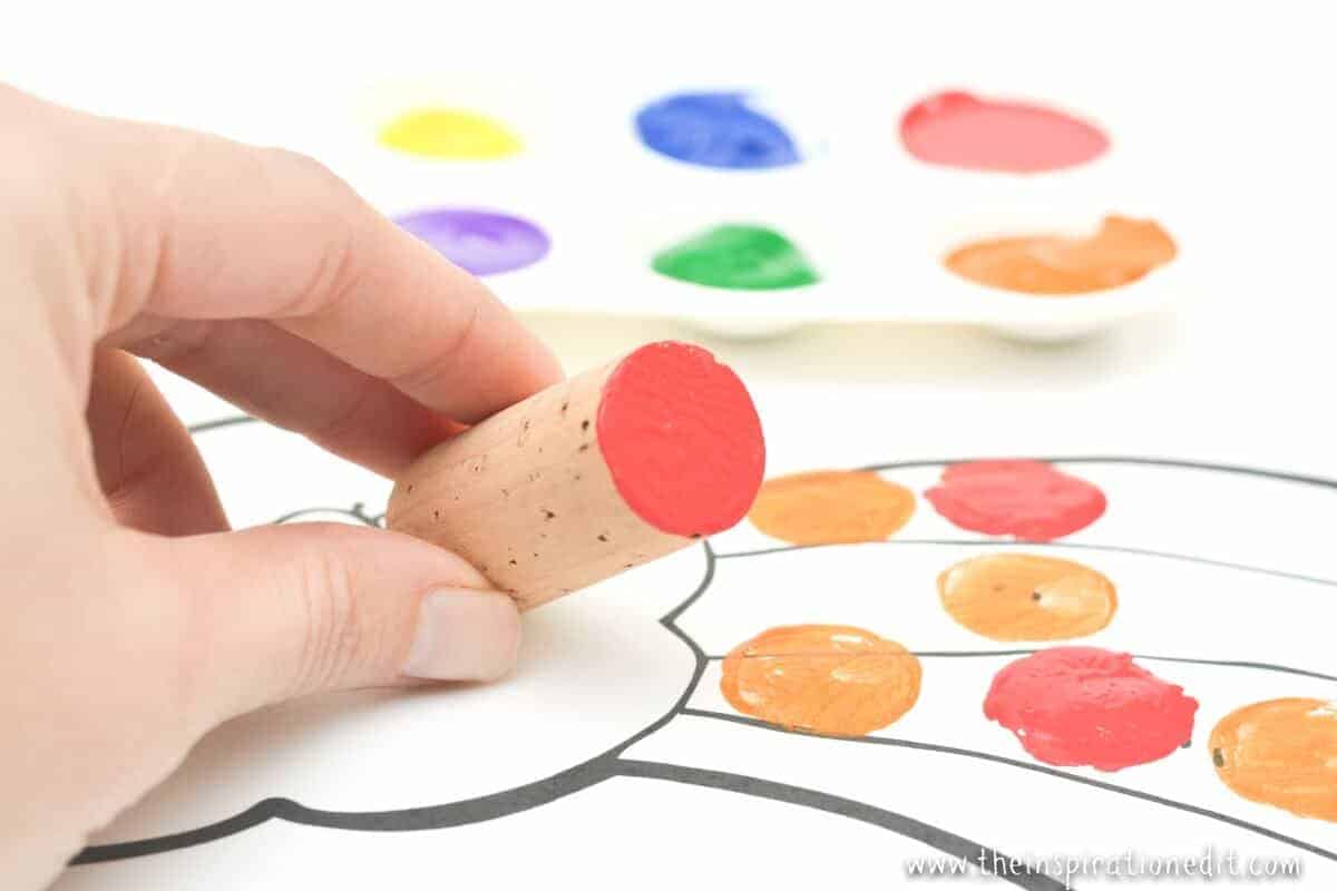 Painting Rainbows With Cork For Preschoolers · The Inspiration Edit