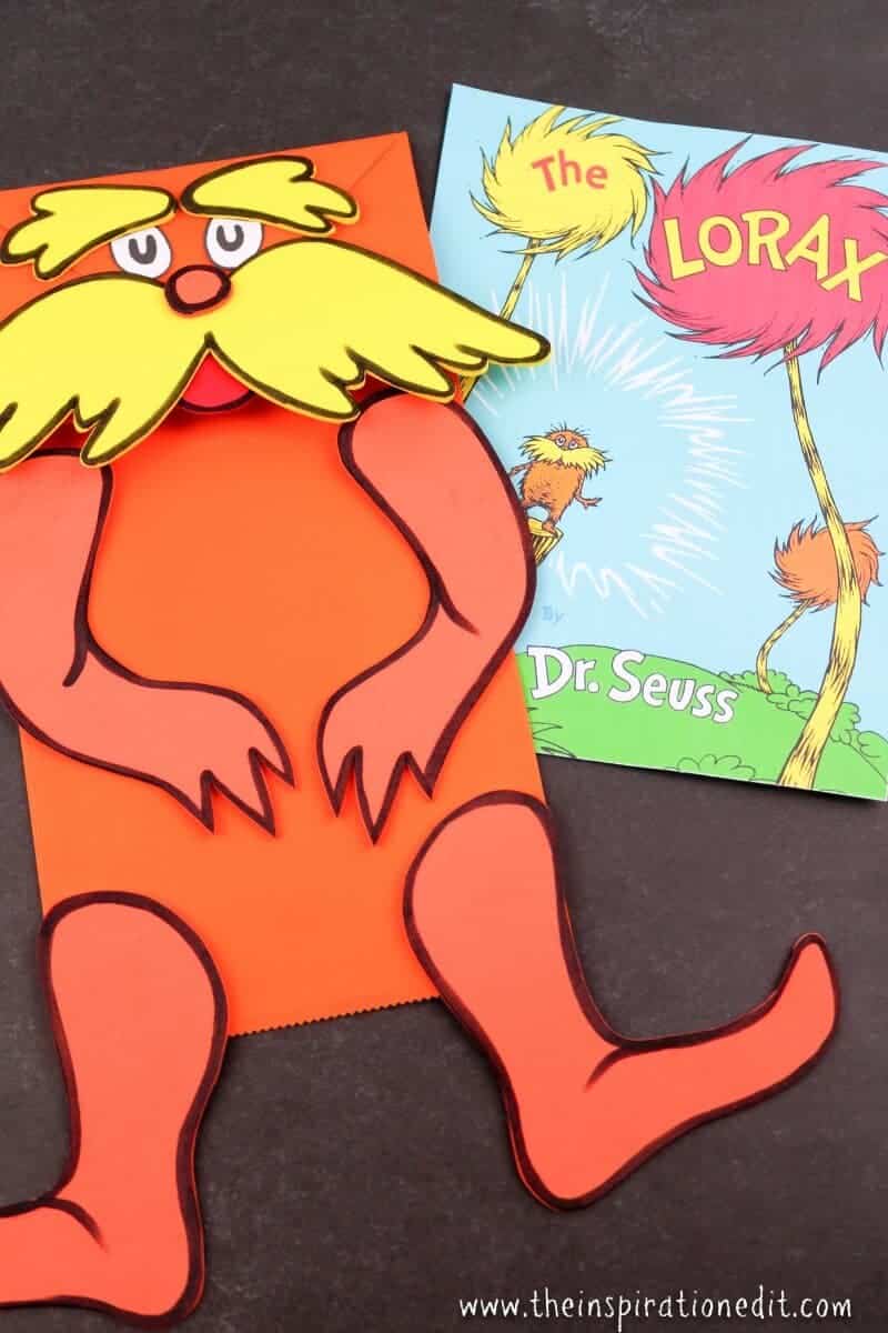The Lorax Paper Bag Puppet And Free Printable · The Inspiration Edit