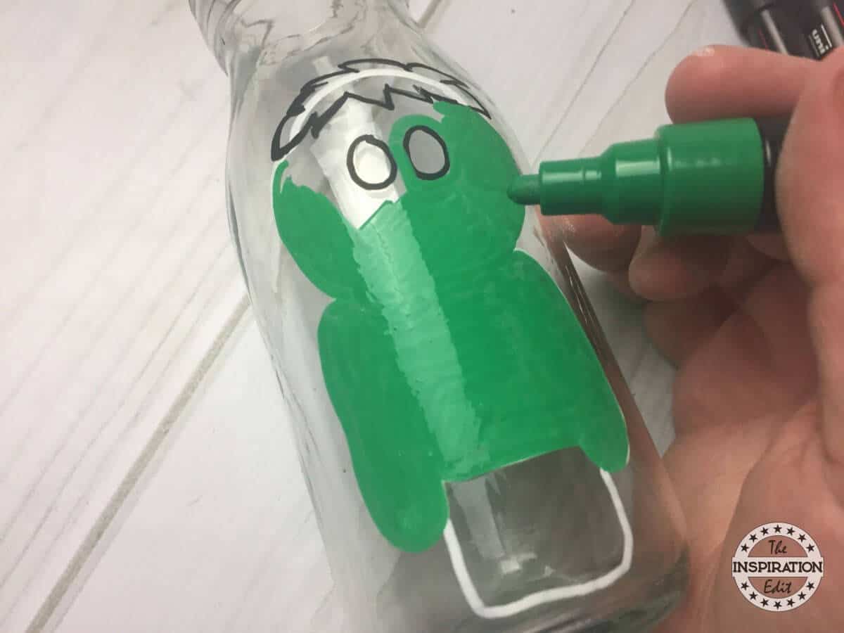 the incredible hulk craft and painted bottle idea