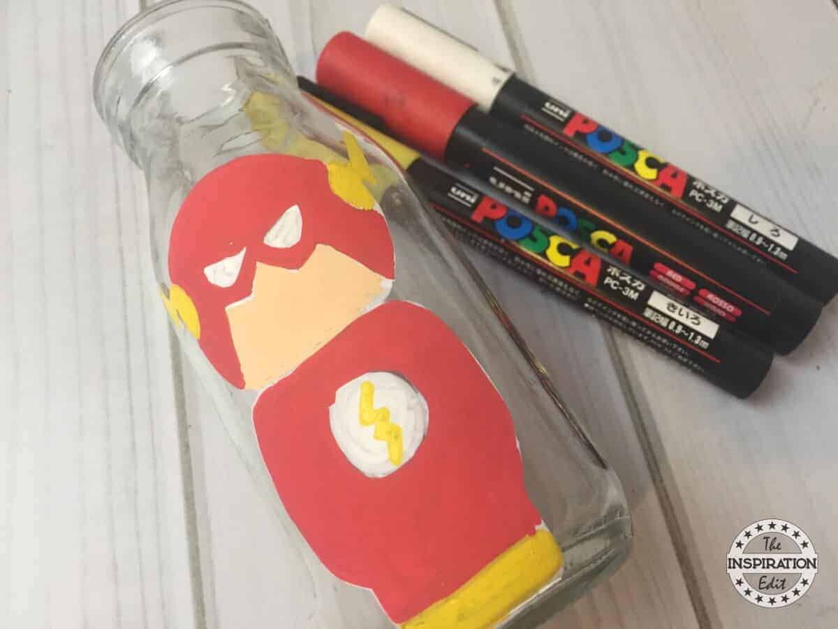 diy pencil holder featuring the flash superhero crafts