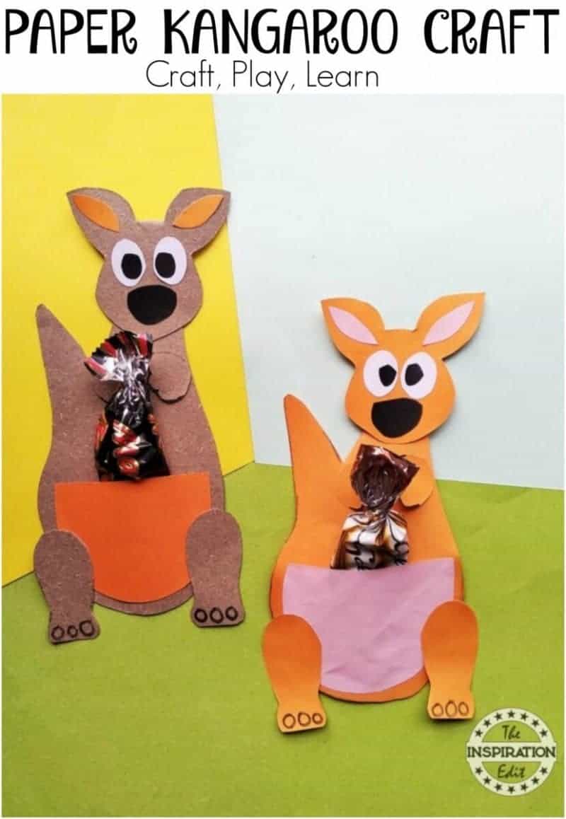 Kids Paper Kangaroo Craft Activity · The Inspiration Edit