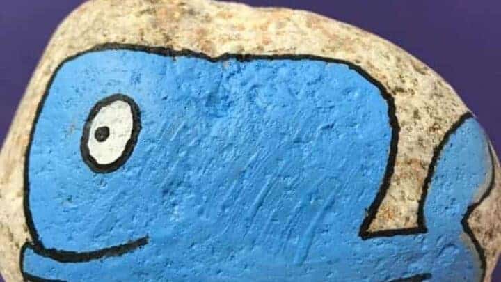 whale painted rock