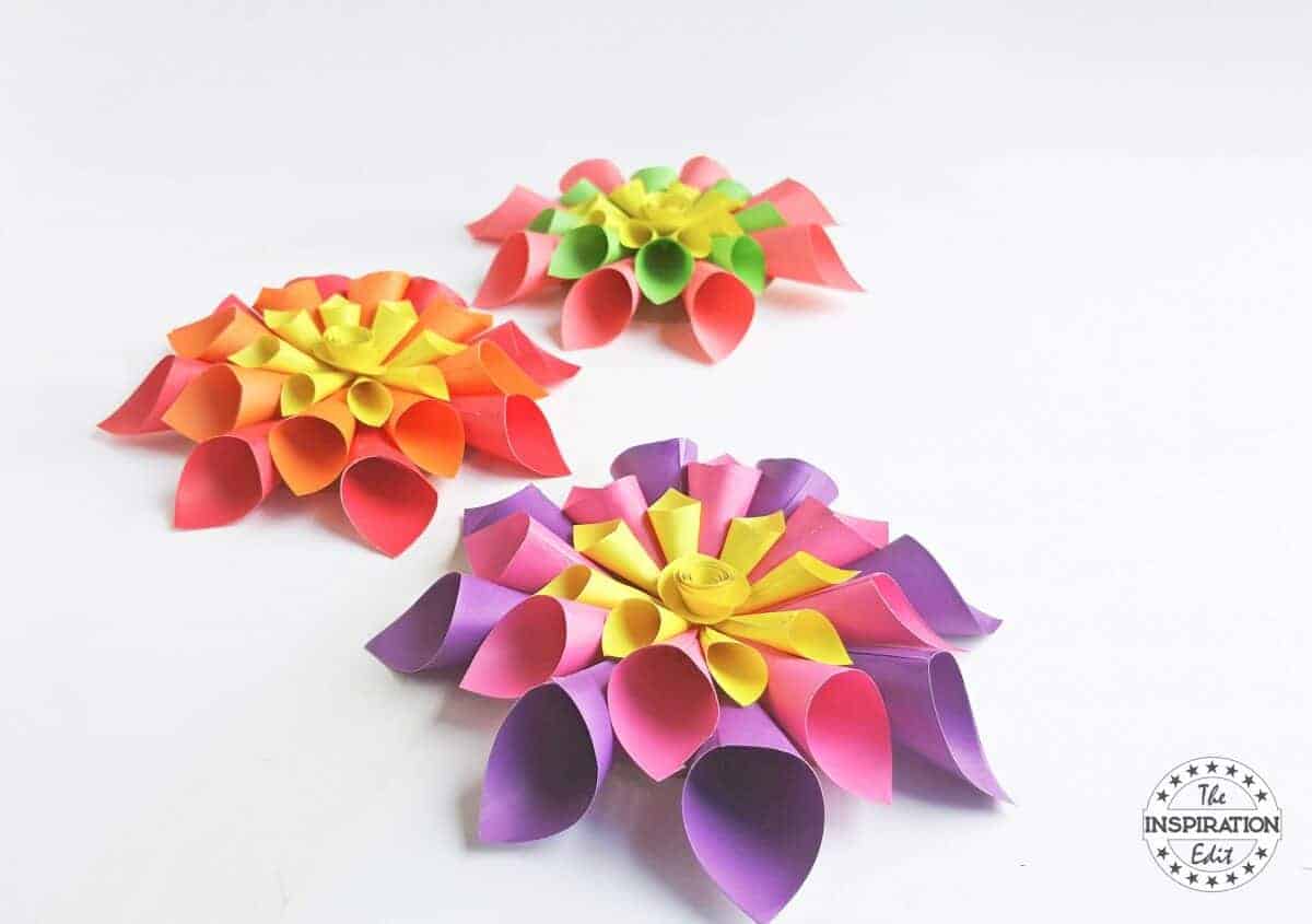 DIY Paper Dahlia Flower Craft For Kids · The Inspiration Edit