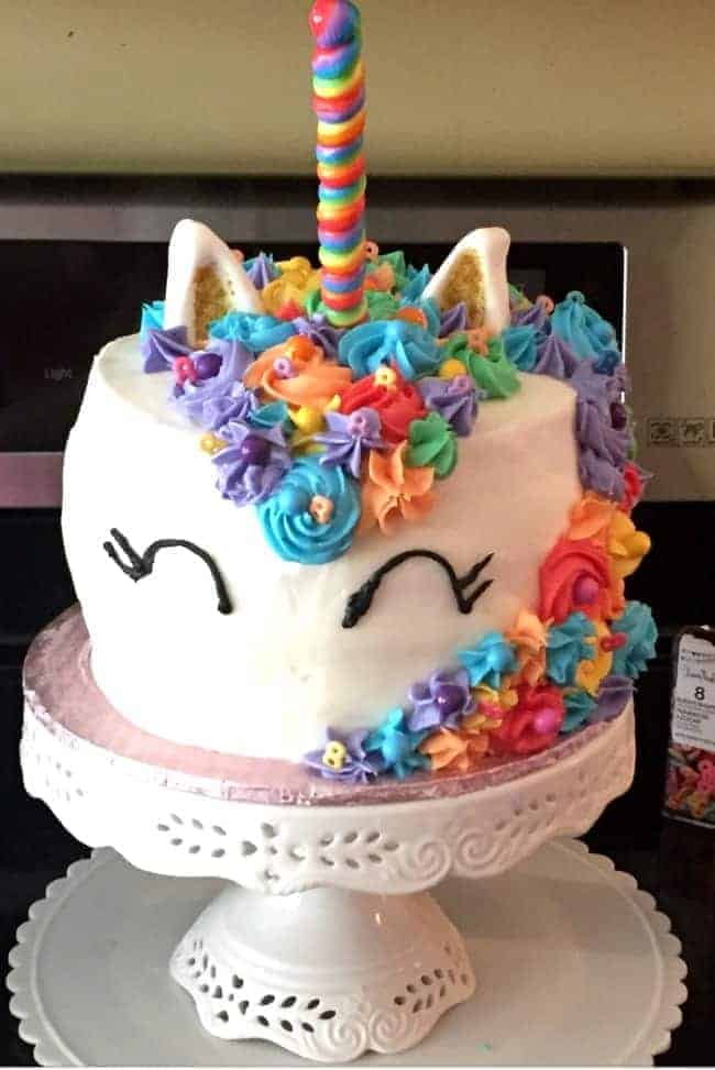 unicorn smash cake