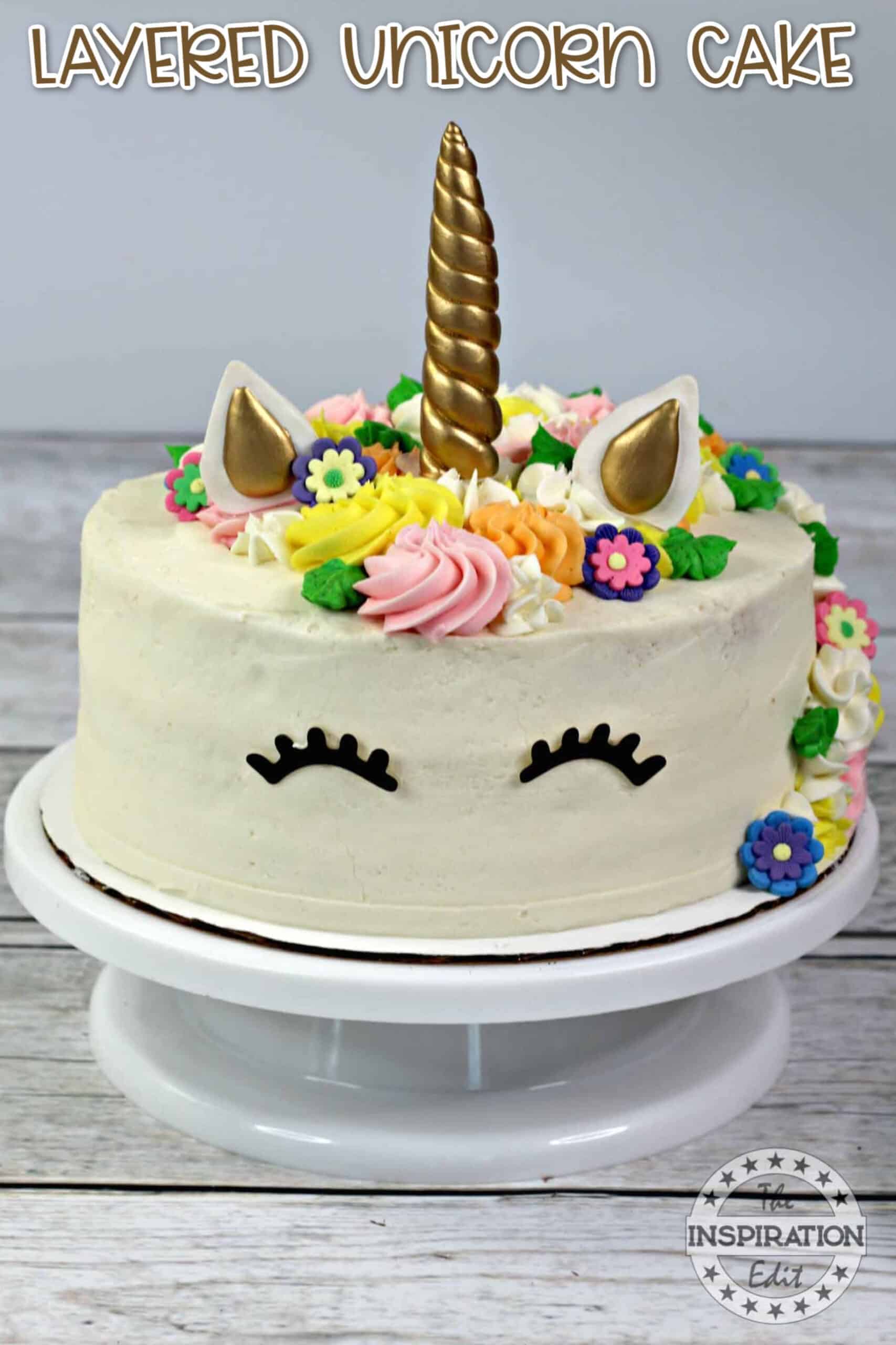 layered unicorn cake