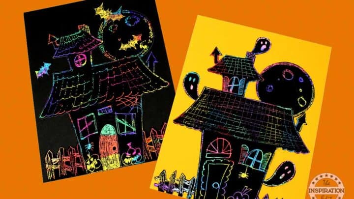 scratch art halloween scene