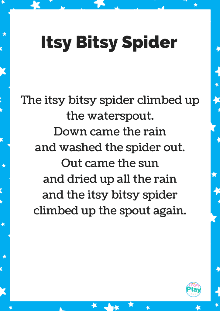 itsy bitsy spider printable