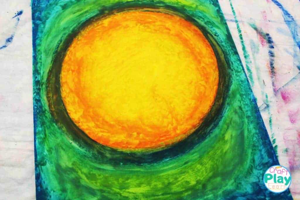 Blues and Greens to Create Color Around the Moon.