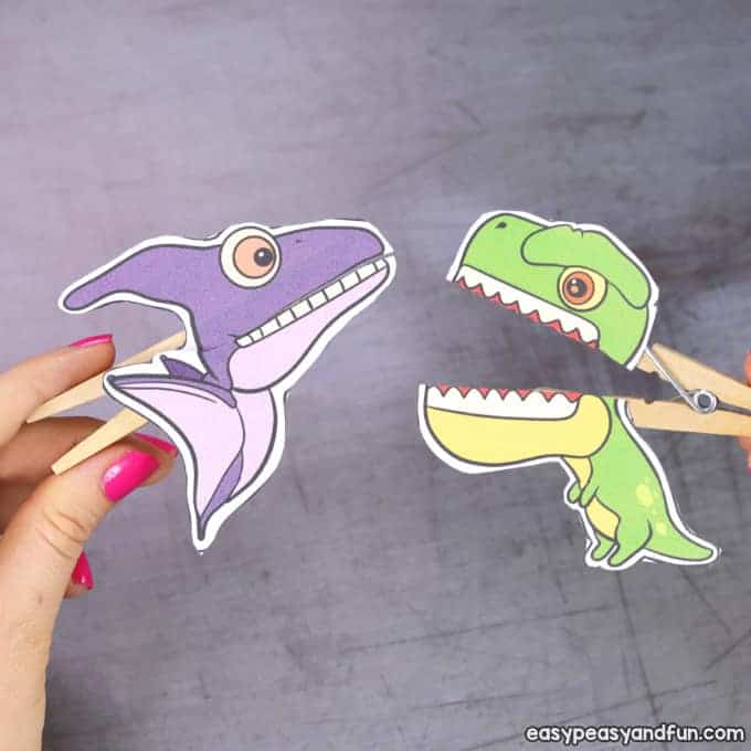 Dinosaur Clothespin Puppets.