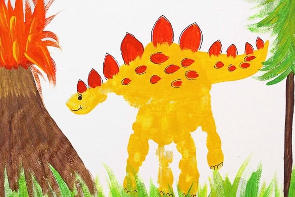 Dinosaur Handprint Art.