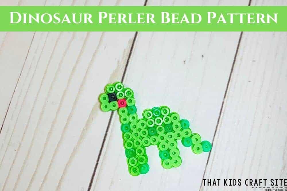 Perler Bead Dinosaur Pattern.