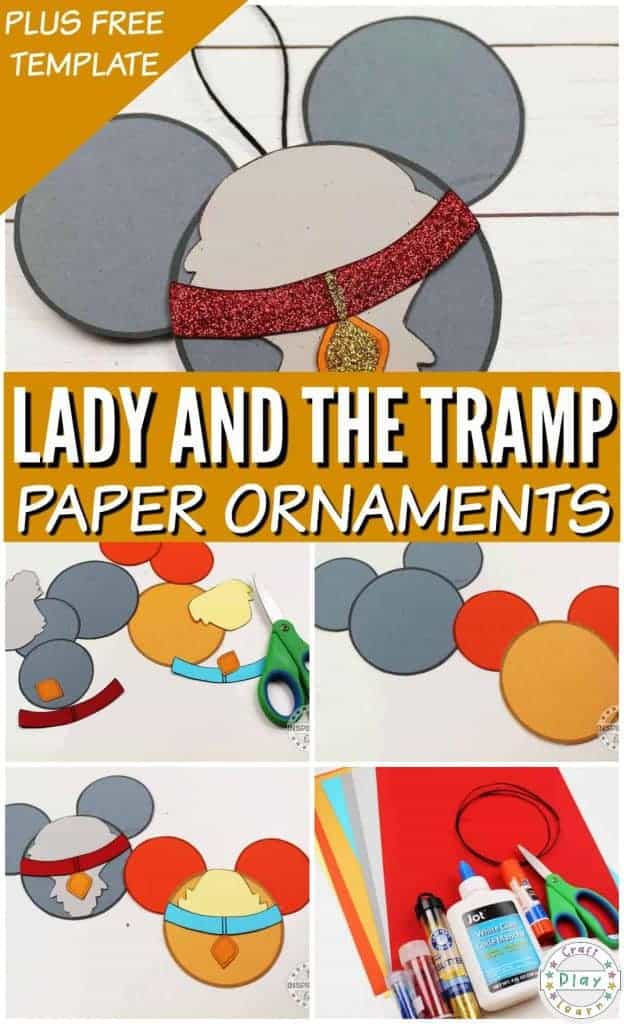 Lady and the Tramp Disney Mickey Ears Paper Craft.